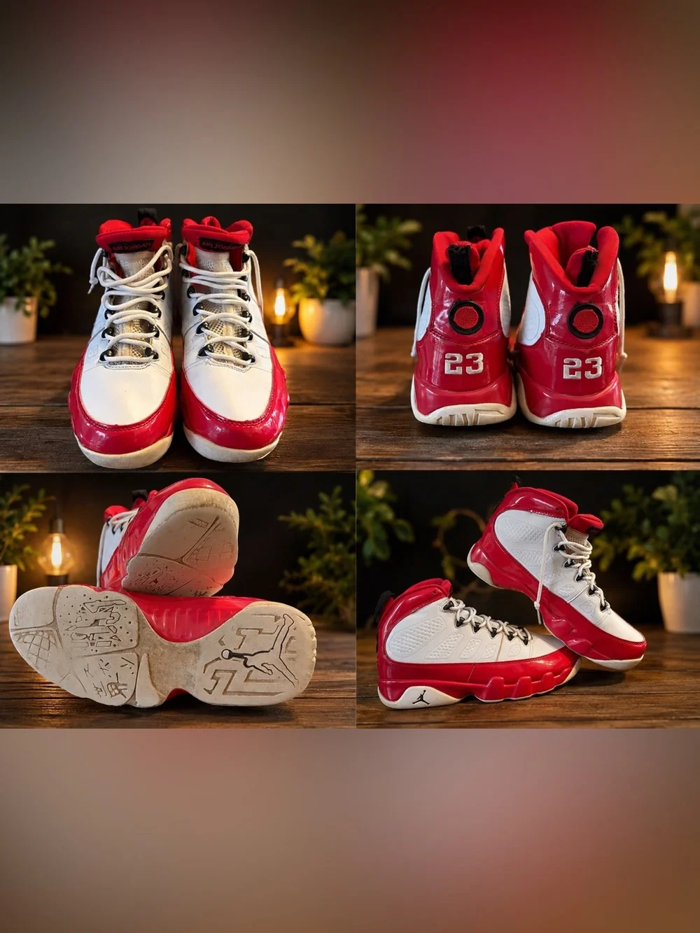 Air Jordan 9 Retro 302370-108 Custom Red/White Men’s Size 10